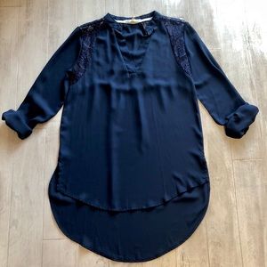 JOLT navy lace sheer top